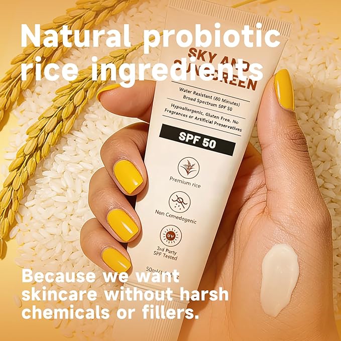 SPF 50+ with Rice Probiotics, Korean Skincare, Lightweight Non-Greasy Formula for All Skin Types, Nourishing UV Protection, 50ml (1PC)