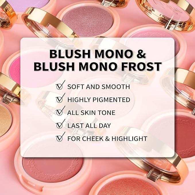 Oulac Baby Pink Blush Makeup| Highly Pigmented Cream Blush| Natural Matte Finish| Shape & Highlight Face| Cruelty-Free Vegan blush 4.8g
