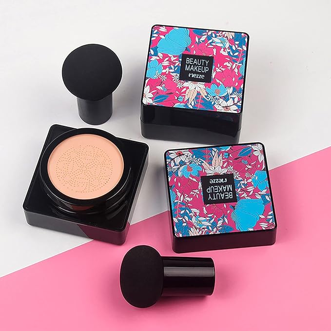Mushroomhead Air Cushion CC Cream - Flaw'less Foundation Waterproof Makeup High Coverage Liquid BB Light to Medium Concealer Moisturizing for Dry Skin (Lovry)