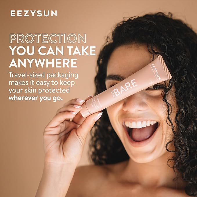 BARE Tinted Sunscreen for Face SPF 50 - Non-Greasy, Weightless, Water-Resistant, Vegan & Reef-Safe Tinted Moisturizer with SPF, Hyaluronic Acid, Jojoba Oil - All Skin Types, 1.69 fl oz - Tan