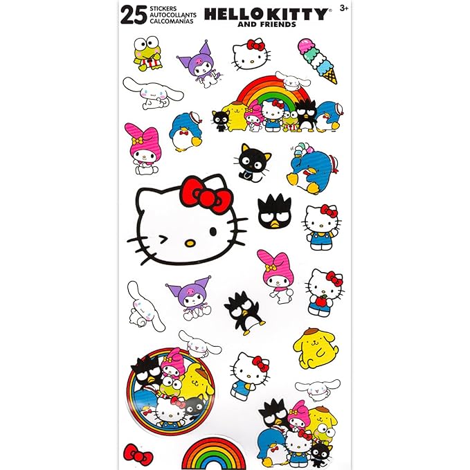 Hello Kitty Lip Gloss Tubes with Shaped Pouch - Bundle with 2 Lip Glosses in Assorted Flavors for Party Favors Plus Character Coin Purse with Lanyard, Stickers, More Party Favors