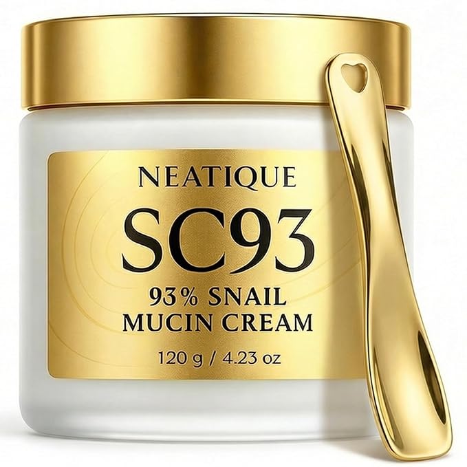 Snail Mucin Cream 93% for Skin Care, Intense Hydration & Dryness, Snail Mucin Moisturizer 120g, Natural Snail Secretion Filtrate & Non-GMO, Fast Absorbing & Non-Sticky, 4.23oz