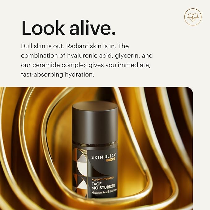 MANSCAPED® Skin Ultra™ Face Moisturizer - Men's Daily Hydrating Skincare Lotion Infused with Hyaluronic Acid, Vitamin E & Shea Butter, Non-Greasy, Fast Absorbing, 2 fl oz
