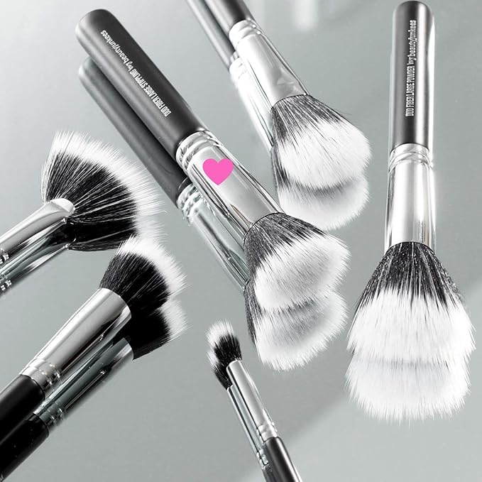 Beauty Junkees Stippling Brush Makeup Foundation Brush - Duo Fiber Synthetic Flat Top Stipple Blending Brush for Liquid Foundation, Cream Blush, Vegan Cruelty Free