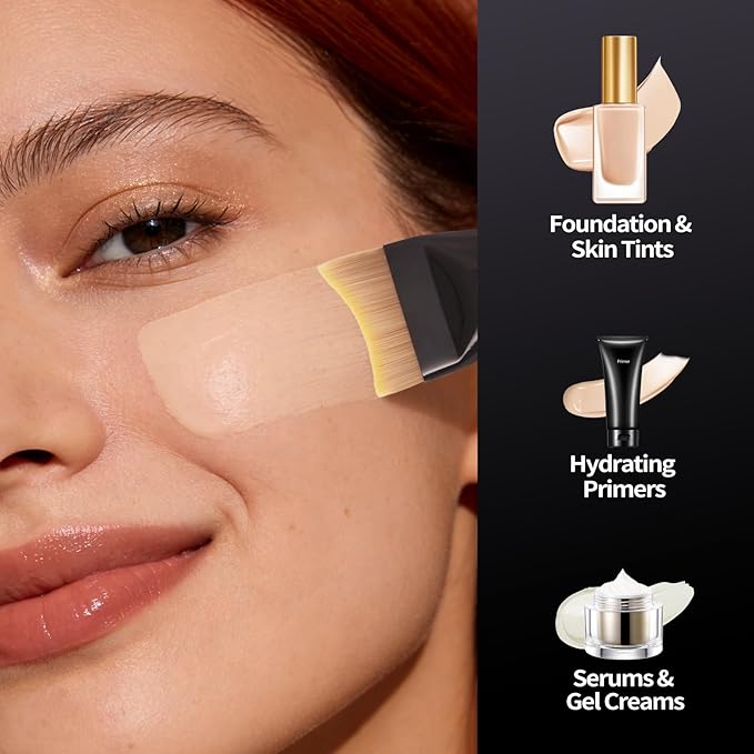 Thin Liquid Foundation Brush, Professional Flat Foundation Brush for Liquid/Cream Makeup with Seamless Application B06