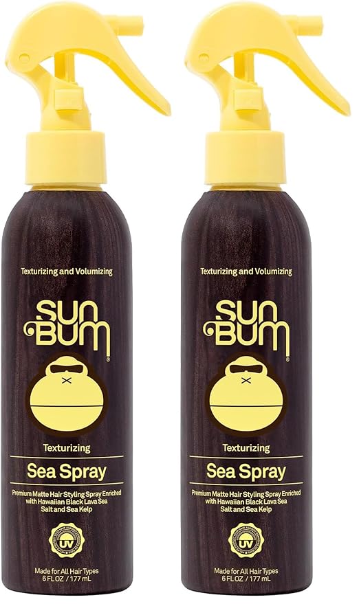 Sun Bum Sea Spray | Texturizing and Volumizing Sea Salt Spray | UV Protection With a Matte Finish-| Medium Hold-| For All Hair Types-| 6 FL OZ Bottle,(Pack of 2)