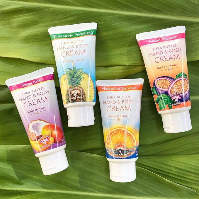 Island Soap and Candle Works Shea Butter Body Cream for Men and Women - Body Moisturizer for Dry Skin - Beauty and Personal Care - Hawaiian Gifts - Hawaiian Sunrise, 3 Fl oz. Bottle