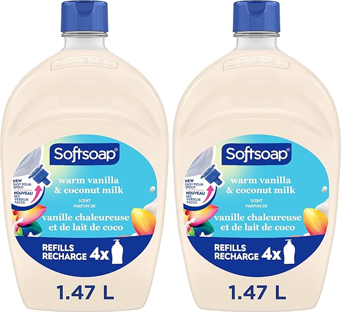 Softsoap Moisturizing Liquid Hand Soap, Warm Vanilla and Coconut Milk, 50 oz Refill (Pack of 2)