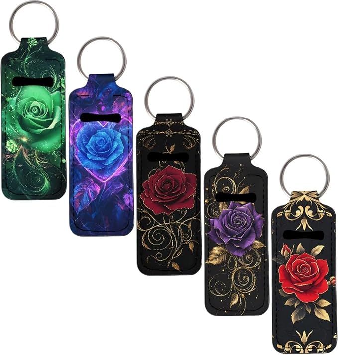 Pensura Chapstick Holder Keychain Fashion 5 Pcs Car Keychain Holder Portable Chapstick Holder Keep from Scratched and Dust