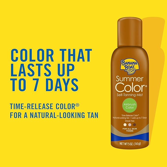 Banana Boat Self Tanning Spray for All Skin Tones, Airbrush Color, Reef Friendly, 5 Ounce - Pack of 3