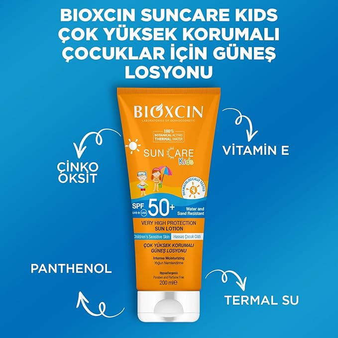 BIOXCIN Sun Care Very High Protection Children's Sunscreen 100% Botanical Active, 50 SPF, 200 ml