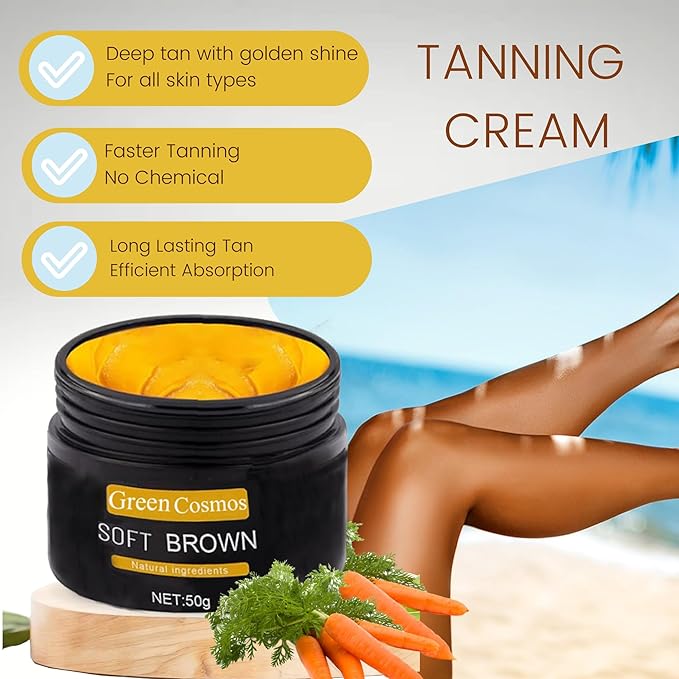 Tanning Gel, Soft Brown Intensive Tanning Gel, Best Self Tanner, Tanning Cream for Outdoor Sun, Achieve Natural Tan Skin, Self Tanning Cream, Tan Bed Cream, (100g)
