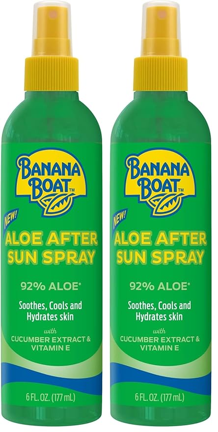 Banana Boat Aloe After Sun Spray with Cucumber Extract & Vitamin E, Broad Spectrum Pump Spray, 6oz. (Pack of 2)