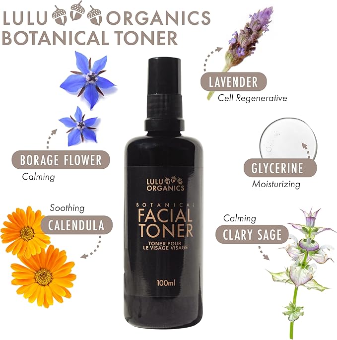 Botanical Face Toner with Witch Hazel for Oily Skin, Natural Skin Care and Beauty Formula for Gentle Cleansing, Deep Hydration, and Balance, Refreshing Daily Facial Mist Toner, 100ml