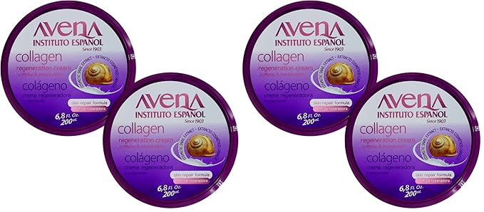 Avena Instituto Espanol Collagen Regeneration Cream,Softens & Moisturizes,Skin Repair Formula,6.8 Fl Oz each,.,(Pack of 4)