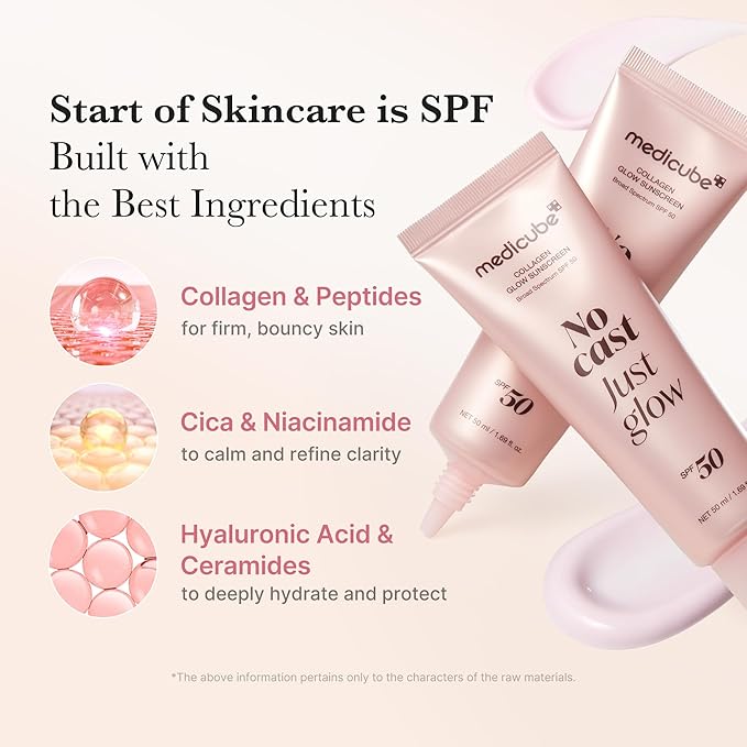 medicube After Sun Care Trio Set: Zero Pore Capsule Cleansing Foam, Collagen Glow Sunscreen, Hypochlorous Acid Power Soothing Spray | Deep Cleanse, Shield & Soothe | Face wash, Sunscreen, Facial Spray