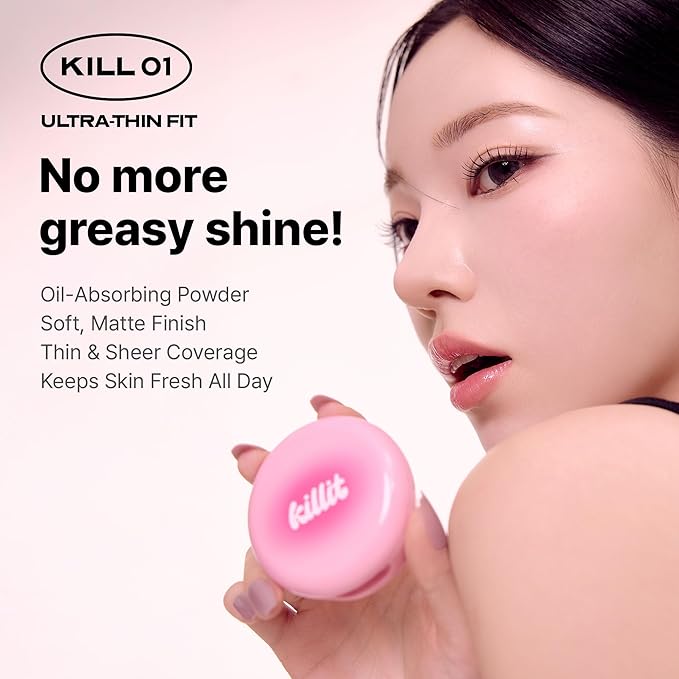 Killit Powder Pact 02 Natural – Lightweight Compact for Smooth and Even Finish, Pore-Blurring and Moisture-Balancing Formula – 9 g/Made in Korea