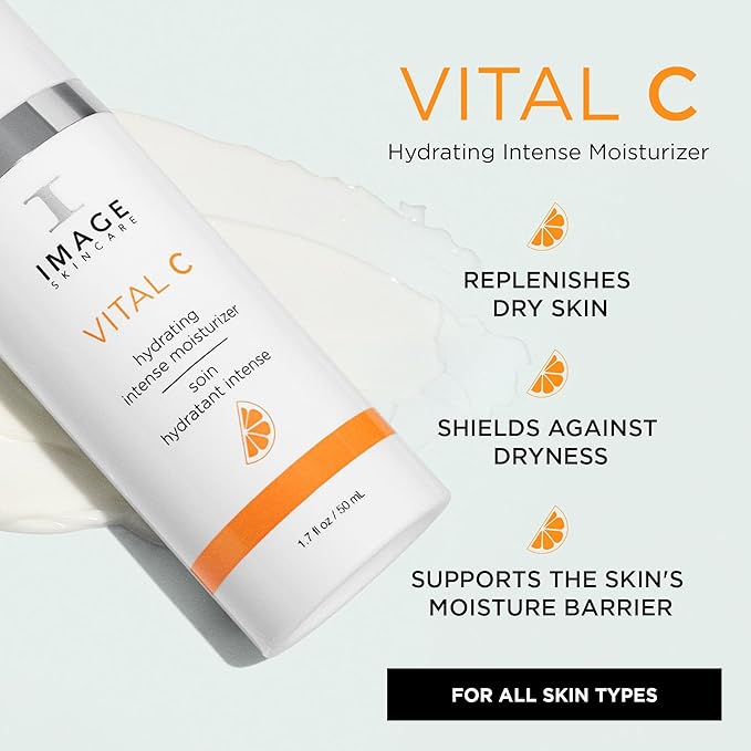 IMAGE Skincare,VITAL C Hydrating Intense Moisturizer,Lightweight Face Lotion with Hyaluronic Acid and Shea Butter,for Dry Skin,1.7 fl oz.,(Pack of 2)