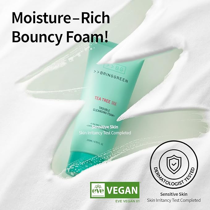 BRING GREEN Tea Tree CICA Soothing Toner & Cleansing Foam