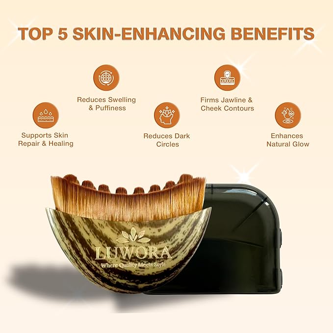 Lymphatic Contour Face Brush – Lymphatic Drainage Massager for Face, Chin & Jawline Sculpting, Dry Brushing Tool to Reduce Puffiness, Improve Circulation & Skin Glow