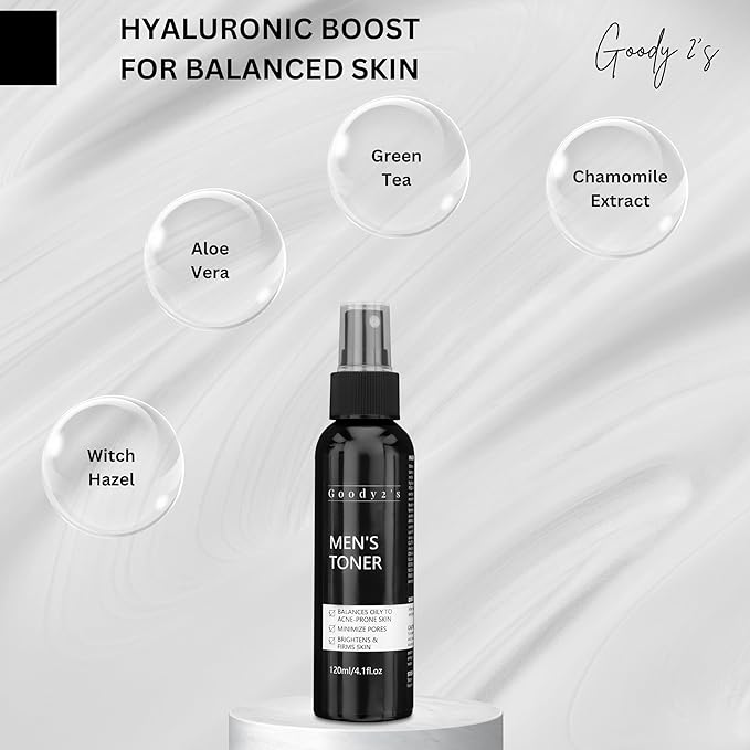 GOODY 2'S Men's Balancing Face Toner – Natural & Organic Alcohol-Free Facial Toner for Hydrating & Refreshing Skin