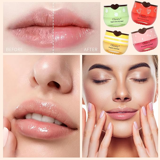 8 PCS Bee Lip Balm Lip Mask Honey Pot,Mothers Day Gifts,Teacher Appreciation Gifts,Honey Lip Mask Overnight Moisturizing Lip Balm,Lip Sleeping mask Prevention Dry,Party Favors Easter Basket Stuffers