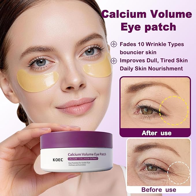 Calcium Daily SkinCare Set, Calcium Multi Balm Stick + Eye patch 60ea + Calcium Firming Cream, Firming-Looking Skin & Under-eye hollow plumping, Targets Wrinkles, Fine lines Dark Circles & Puffiness