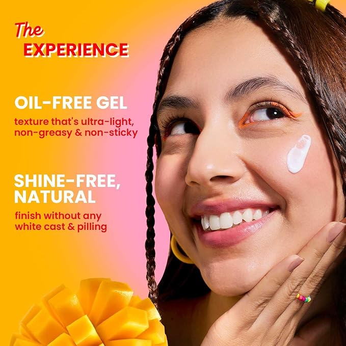 Dot&Keey's Mango Detan Gel Sunscreen SPF 50+ PA+++, Oil-Free, with Alpha-Arbutin, Niacinamide, Water Resistant, for All Skin Types, 80g