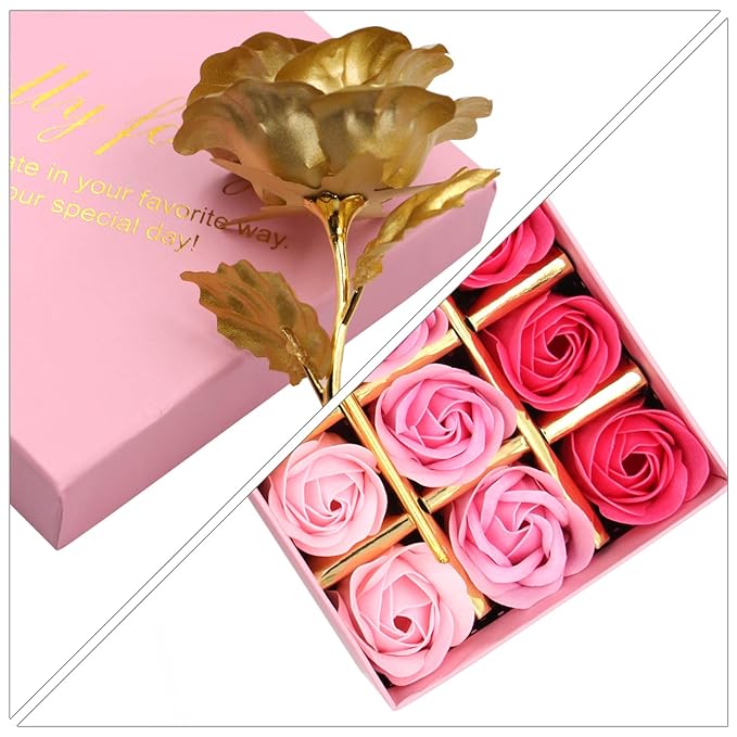 Floral Scented Bath Soap Rose Flower Petals, Plant Essential Oil Rose Soap Set, Best Gifts for Her Women Girls Mom Lover Birthday Valentine Christmas (12 PCS/Pink)