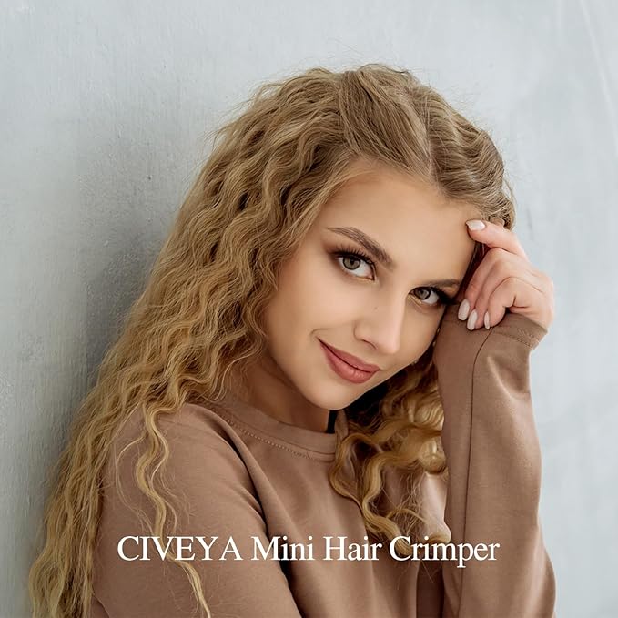 Hair Waver for Short Hair, 1/2 Inch Mini Crimping Iron for Tight Beach Waves, Small Crimper with Argan Oil Infuse Barrels, Easy to Use