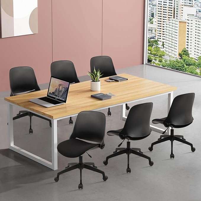 CLATINA Office Foldable Desk Chair with Wheels Adjustable Swivel Rolling Task Chair for Home Offiice Computer,Black(1 Pack)