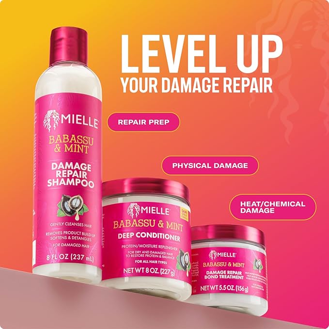 Mielle Organics Babassu & Mint Deep Conditioner with Protein, Moisturizing & Conditioning Deep Treatment, Hydrating Repair for Dry, Damaged, & Frizzy Hair (8 Oz)