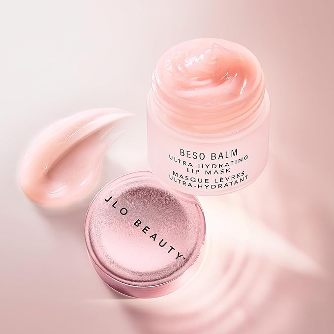 JLO BEAUTY Lip Mask, Vanilla Scented, Ultra Hydrating Lip Gloss Finish, Helps Visibly Plump, Smooth & Soften, Daytime or Overnight Sleeping Mask to Moisturize Flaky, Dry Lips, Beso Balm, 3 Pack