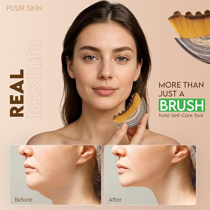 Lymphatic Contour Face Brush,Contour Face Brush for Lymphatic Drainage,Dry Lymphatic Drainage Massager,Ergonomically Designed to Fit The Skin Precisely-2PCS
