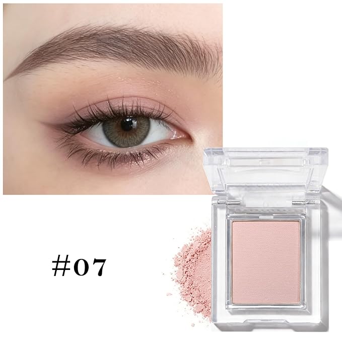 Matte Light Pink Single Eye Shadow Palette Makeup, Neutral Powde Eye Shadow for Women, Eye Brightener Eye Shadow Primers, Monochrome Natural High Pigment Mini Eyeshadow, sombras para ojos