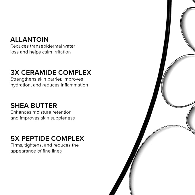 DRMTLGY Peptide Night Cream Face Moisturizer. Fragrance Free and Oil Free Hydrating Facial Moisturizer for All Skin Types. 2.1 oz