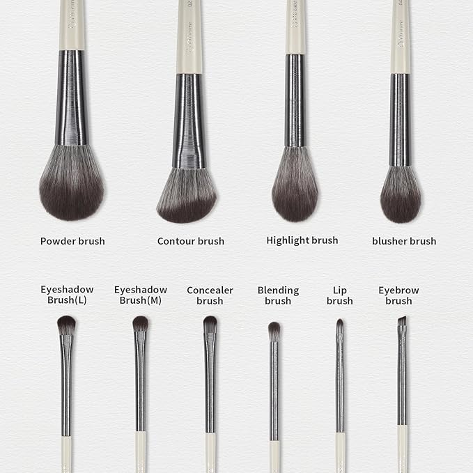 DUcare Makeup Brushes Set Professional 10pcs Synthetic, Foundation Blush Face Contour Powder Brush Eyeshadow Eyeliner Eyebrow Lip Liquid Cream Blending Essential