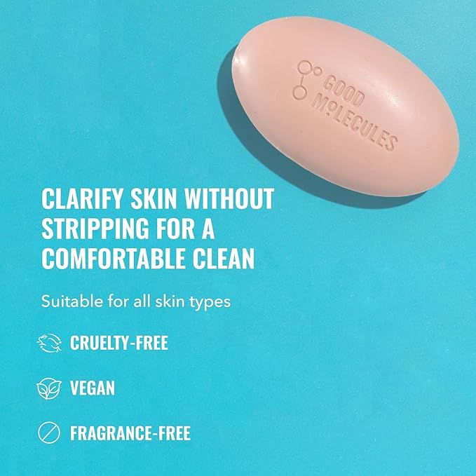 Good Molecules Clarify and Cleanse Bar Pack 3 – 89 g / 3.15 oz Each | Soap Free Face & Body Cleansing Bar with Salicylic Acid (BHA)