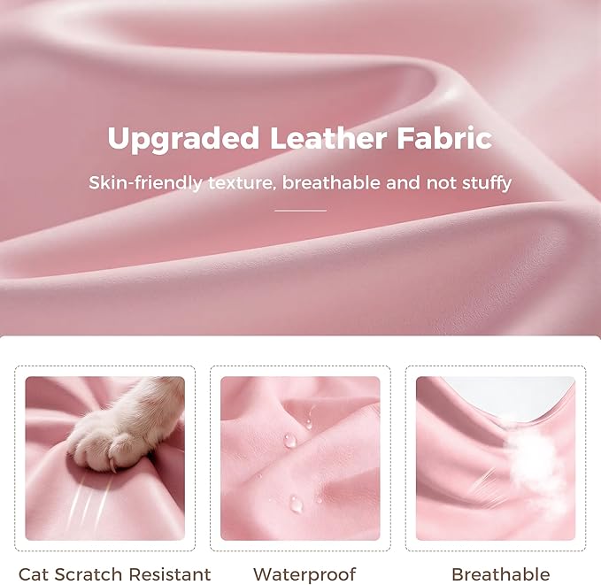Big and Tall Office Chair, Flip Armrests for Pets & Cross Legged Sitting, Ergonomic Leather Executive Desk Chair with Foot Rest, High-Back Reclining Computer Chairs for Office Home Game - Pink