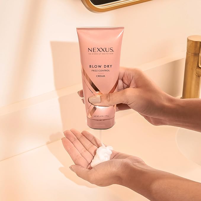 Nexxus Blow Dry Cream Frizz Control for Weightless Style & Volume, with StyleProtect Technology 6 oz