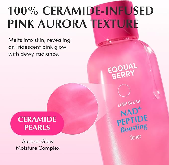 EQQUALBERRY NAD+ Peptide Boosting Toner – Radiance-Enhancing, Hydrating & Firming Toner for Dull Skin, Fine Lines & Wrinkles with Peptides & Ceramide – Anti-Aging Korean Skincare(5.07 fl.oz/150ml)