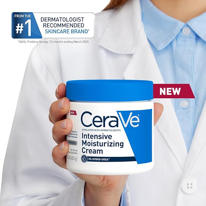 CeraVe Intensive Moisturizing Cream,Body Moisturizer With Shea Butter,72H Hydration + Skin Barrier Repair,Fragrance-Free Body Lotion For Extremely Dry Skin,19oz,(Pack of 2)