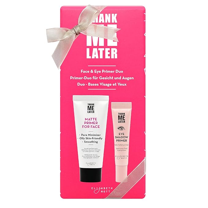 Elizabeth Mott Thank Me Later Face & Eye Primer – Long-Lasting Matte Makeup Base, Pore Minimizer, Oil & Shine Control, Wrinkle Blurring, Crease Prevention, Smooth Finish for All-Day Wear – 10g & 30g