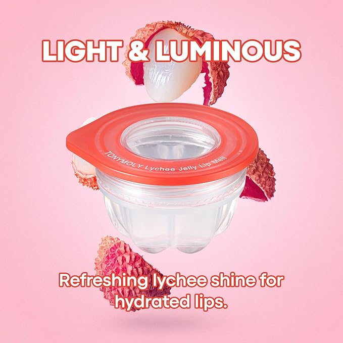 TONYMOLY Jelly Lip Melt, Moisturizing, Hydrating & Nourishing Lip Balm Treatment, Lychee, 0.31 oz.