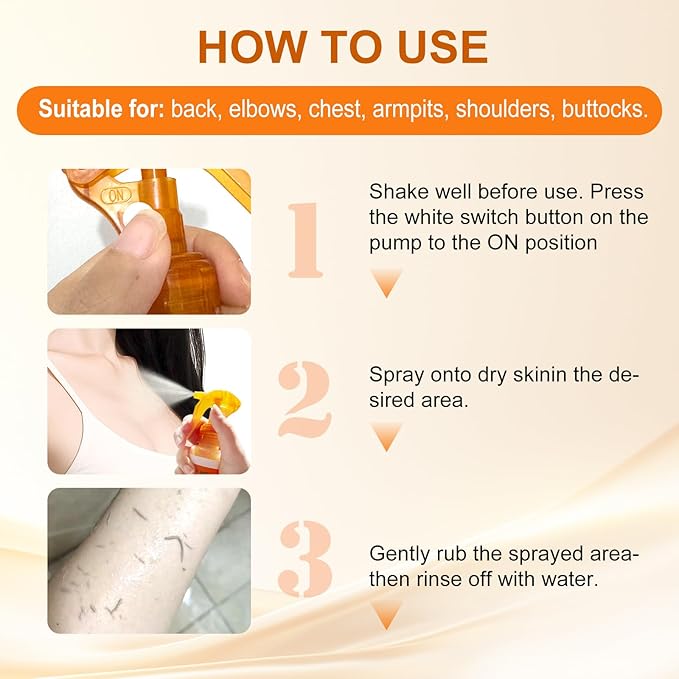 Body Keratin Care Kojic Acid Turmeric Spray: Gently Exfoliating Peeling Shot– Hydrates,Nourish your skin,Suitable for All Skin Types, 200ml - HH