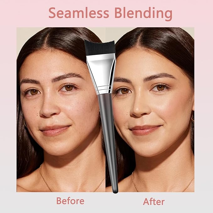 Foundation Brush, Angled Makeup Brush Ultra Thin Facial Brush Fast Flawless Face Mask Brushes for Blending Liquid Foundation, Blending Cream