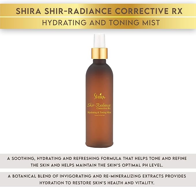 Shira Shir-Radiance Corrective RX Hydrating and Toning Mist - Hydrating Facial Spray 100% Vegan & Cruelty Free -Refreshing Skin Formula Maintains Optimal pH Level for All Skin Type (200 ml)
