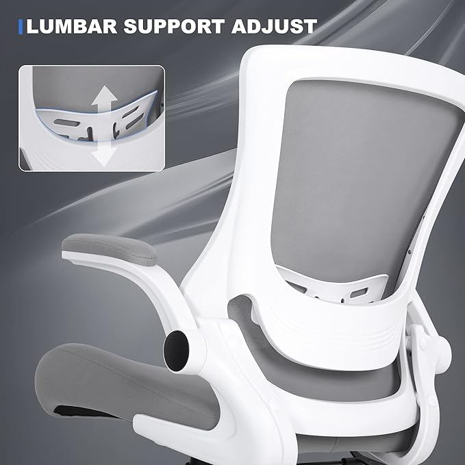 Misolant Tall Office Chair, Drafting Chair for Standing Desk, High Office Chair with Adjustable Lumbar Support, Flip-up Arm and Footrest Ring, Tall Drafting Chair for Bar Height Desk
