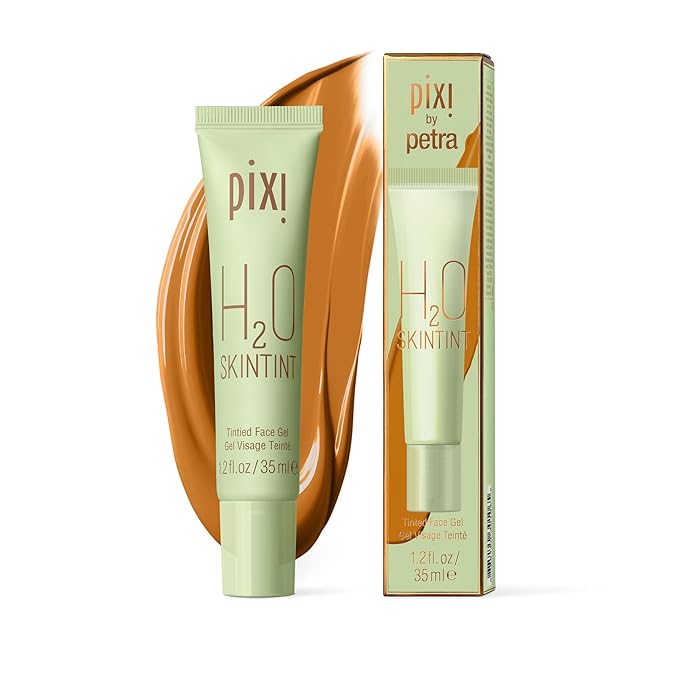Pixi H2O SkinTint | Tinted Gel Moisturizer | Lightweight, Hydrating & Water-Resistant | Evens Tone & Reduces Redness | Cinnamon | 1.2 fl oz/35 ml