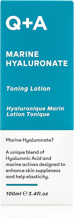 Q+A Marine Hyaluronate Toning Lotion, a Face Toner with Hyaluronic Acid and Marine Actives for Skin Suppleness, 100ml